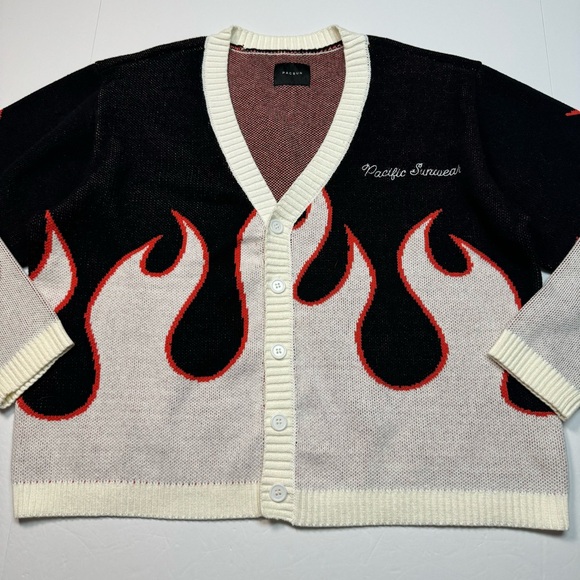 Men’s PacSun - Pacific Sunwear Flame Cardigan Size: Medium - Picture 1 of 10